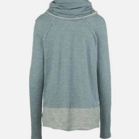 NWT Free People Women's Beach Blue Cowl Neck Pullover SweaterXS/S - Picture 6 of 7